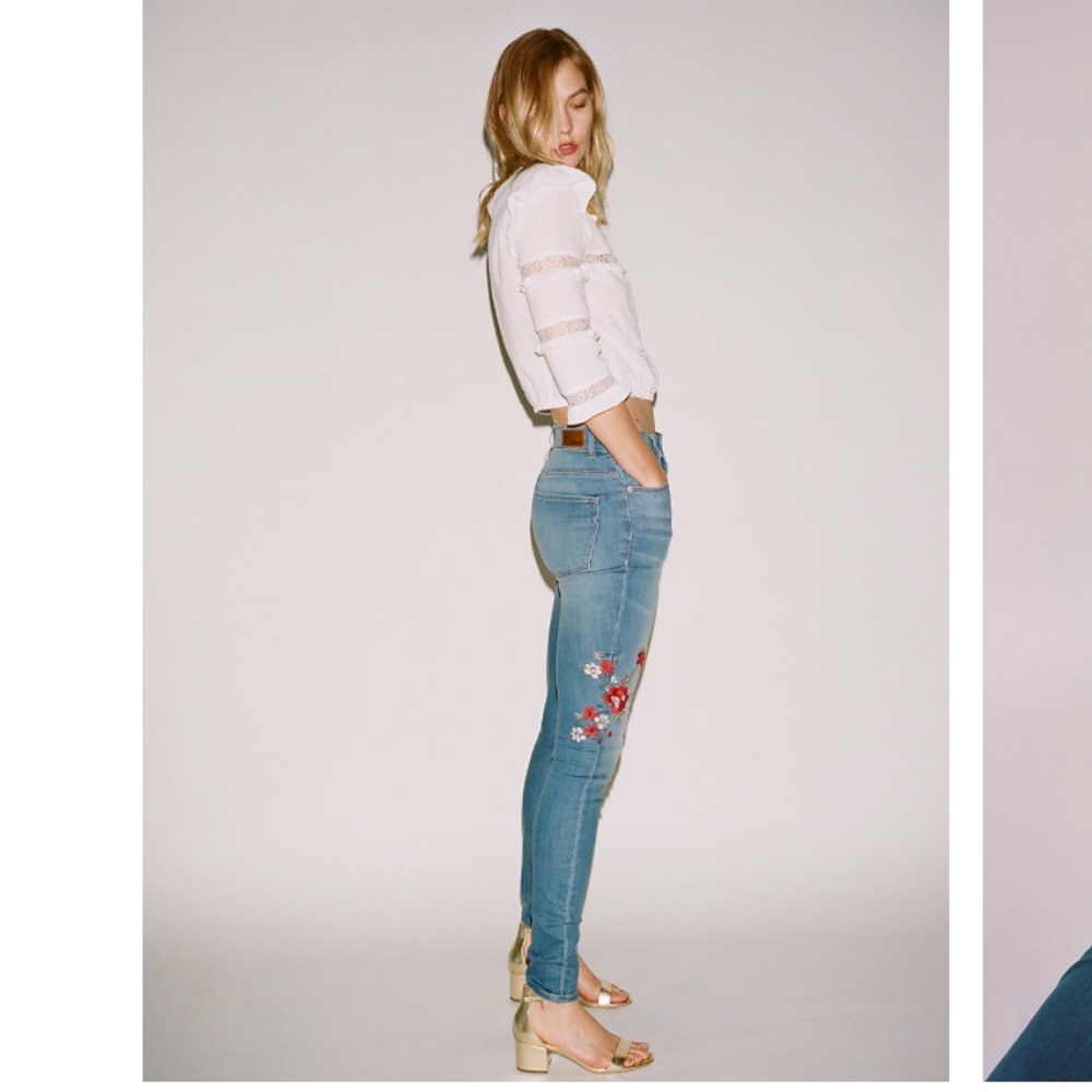 Express Floral High Rise Skinny Jeans